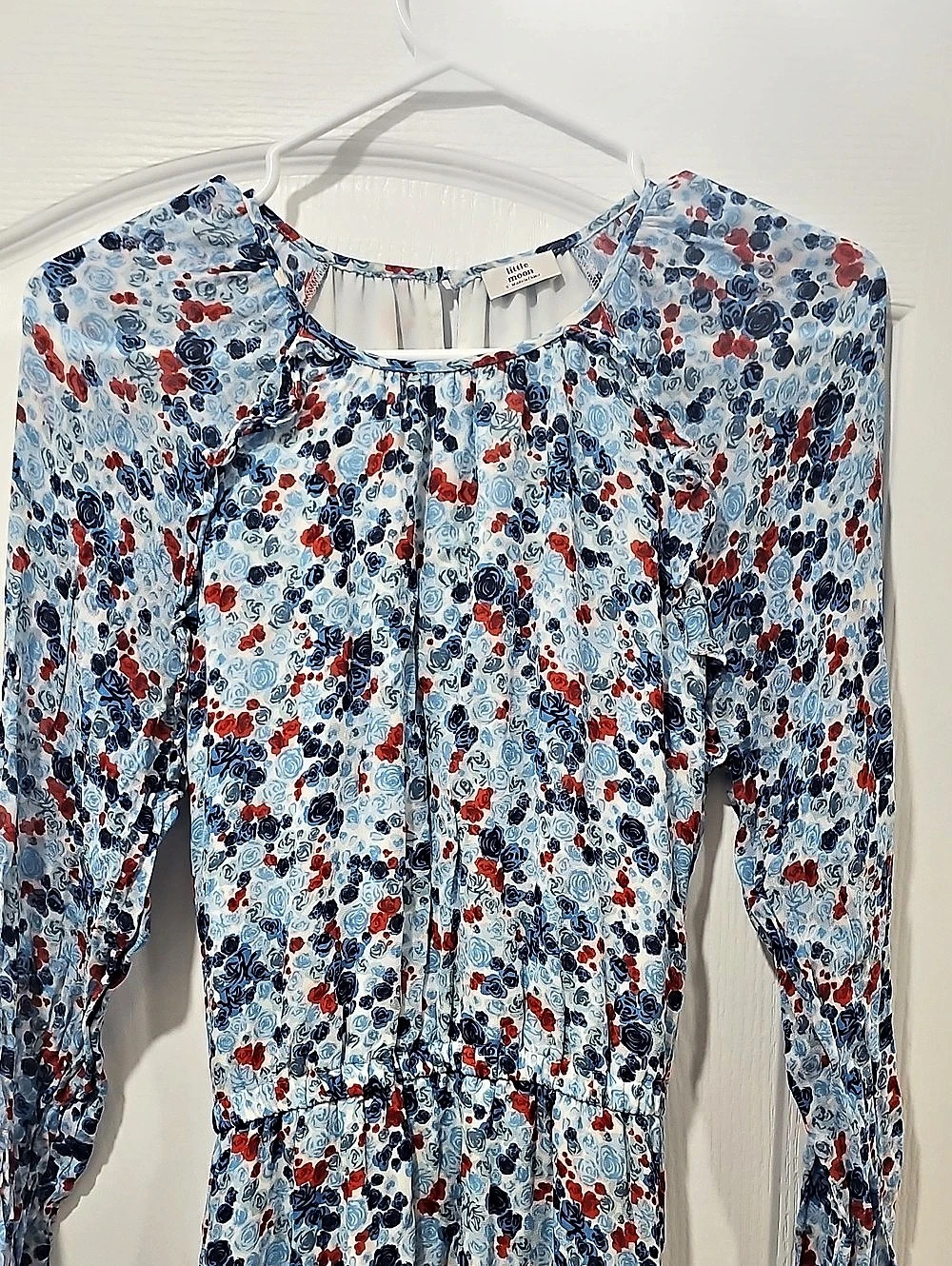 Little Moony Floral Maxi Dress in Blue & Red